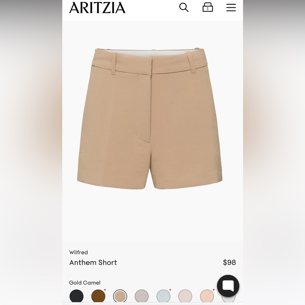 Aritzia Wilfred anthem shorts- gold camel color
